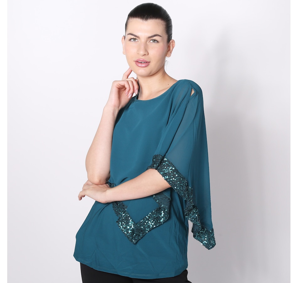 Image 451031_RADTL.jpg, Product 451-031 / Price $27.33, Nina Leonard Popover Chiffon Top from Nina Leonard on TSC.ca's Fashion department