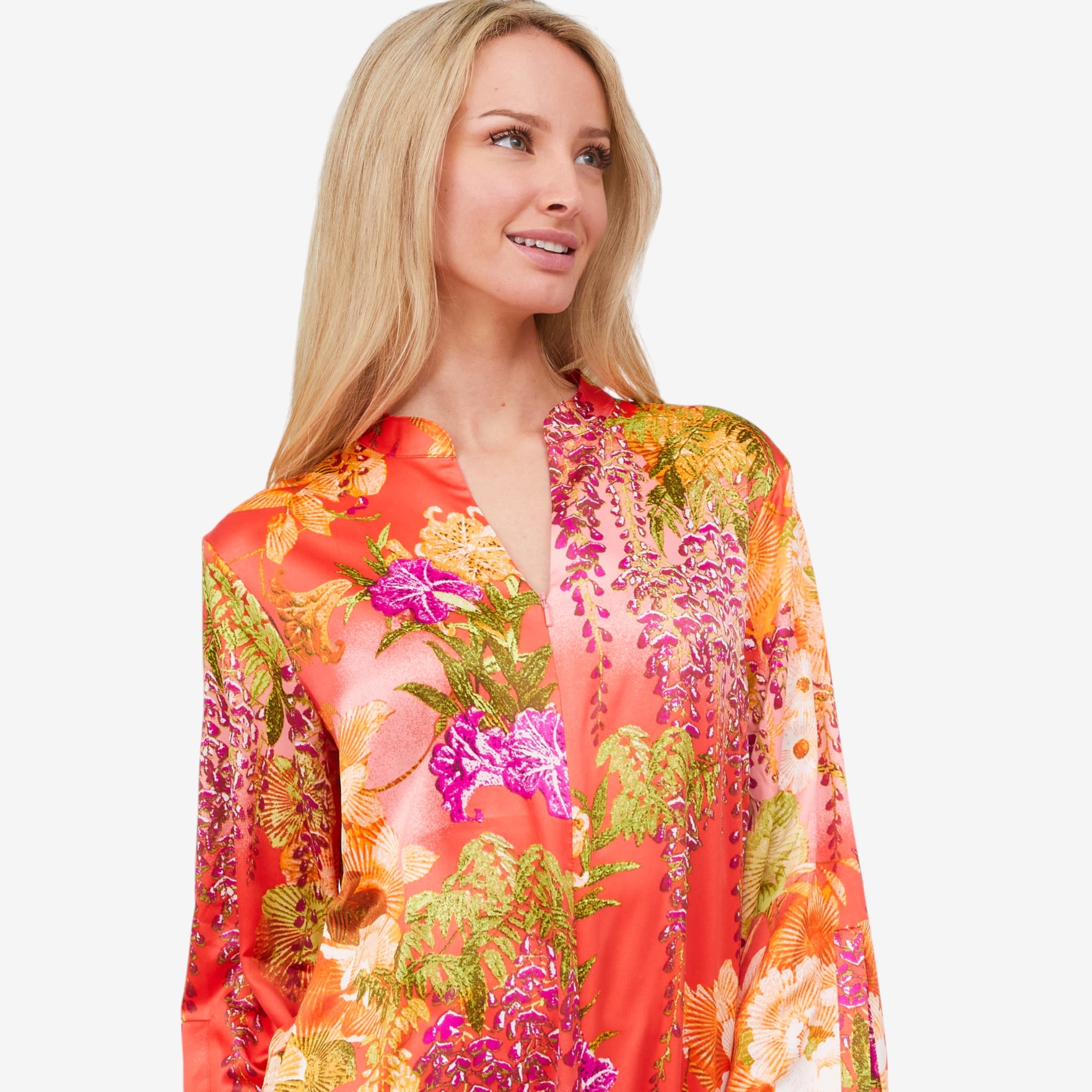 japoness M.U SILK×COTTON TANK RD Japanese Silk Kimono Floral Print Long Red : Amazon.ca