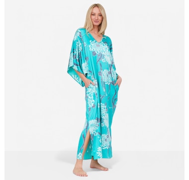 N Natori Obi Stretch Silky Satin Butterfly Caftan
