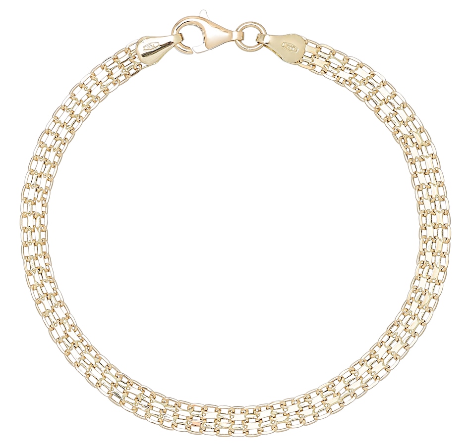 Jewellery Bracelets Link Bracelets UNOAERRE 18K Yellow Gold Triple Diamond Cut Bizmark