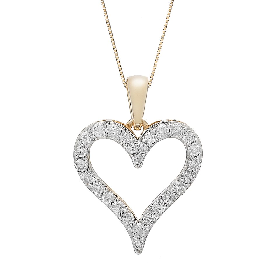 Image 451073_YGL.jpg, Product 451-073 / Price $1,899.99, 14K Gold 1.00ctw Diamond Heart Pendant with Chain from Diamond Show on TSC.ca's Jewellery department