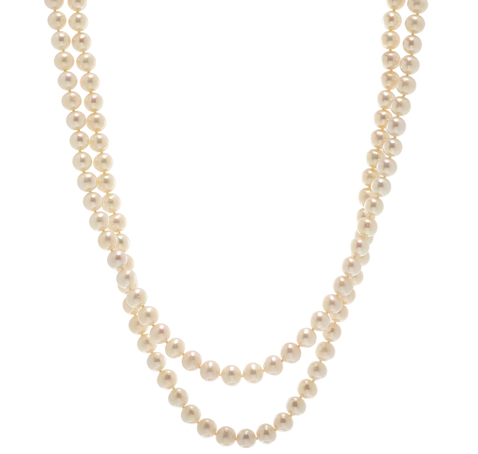 Image 458745.jpg, Product 458-745 / Price $578.00, Imperial Pearls Sterling Silver Cultured Freshwater Pearl Double Row White Topaz Clasp Necklace from Imperial Pearls on TSC.ca's Jewellery department