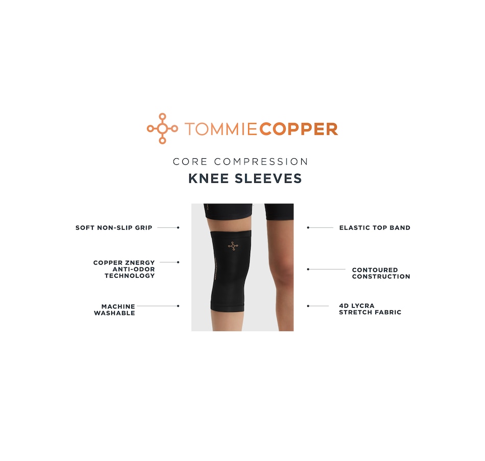 Tommie Copper Unisex Core Compression Knee Sleeve 2-Pack