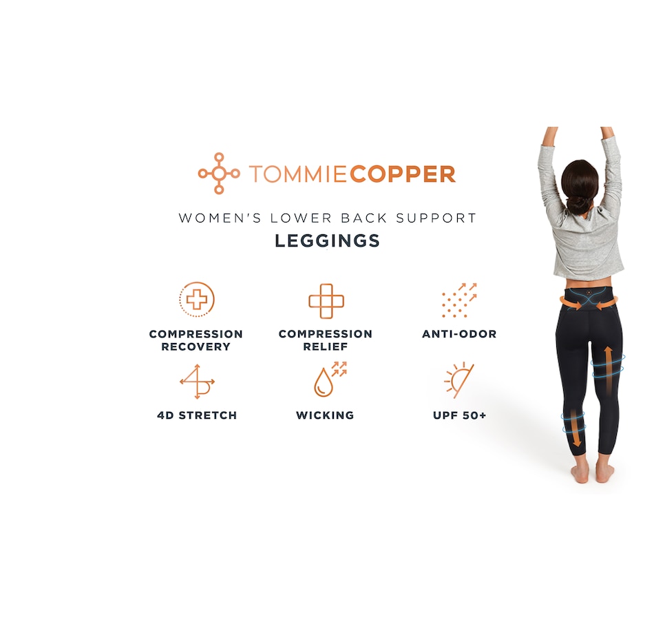 TOMMIE COPPER Women's Adjustable Strap Back Support Pro 19 Leggings, Teal