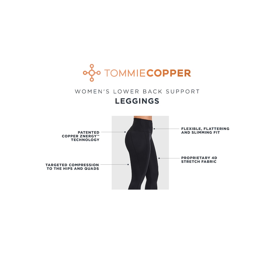 TOMMIE COPPER Women's Adjustable Strap Back Support Pro 19 Leggings, –  Walk Into Fashion