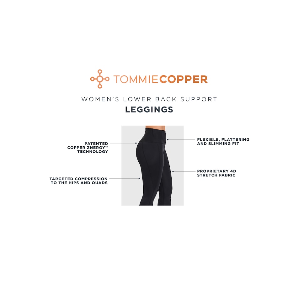 TOMMIE COPPER Women's Lower Back Support Capri Leggings, Black – Walk Into  Fashion