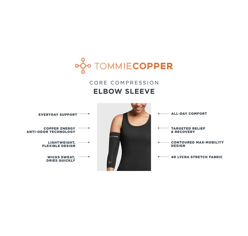 Tommie Copper Sport Compression Elbow Sleeve Brace Joint Elbow Pain S/M &  L/XL