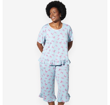 Cuddl Duds Classic Ruffle Jersey PJ Set