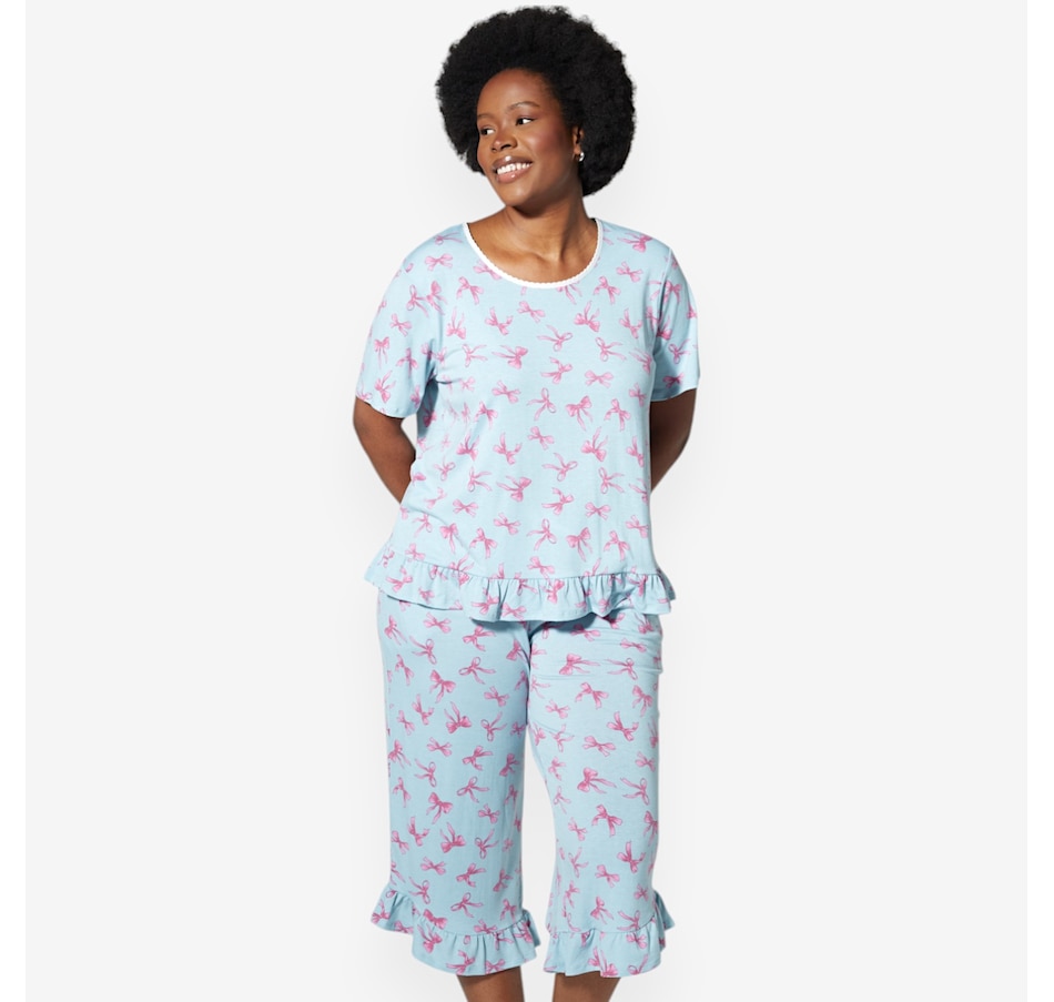 Image 475994_MNBOW.jpg, Product 475-994 / Price $44.88, Cuddl Duds Classic Ruffle Jersey PJ Set from Cuddl Duds on TSC.ca's Fashion department