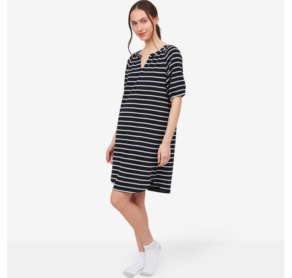 Image 476000_BLK.jpg, Product 476-000 / Price $24.88, Cuddl Duds Jacquard Knit Lounge Dress from Cuddl Duds on TSC.ca's Fashion department