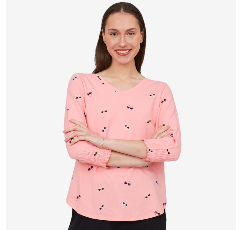 Image 476001_PKSGS.jpg, Product 476-001 / Price $14.33, Cuddl Duds Cottonwear+ Dose Of Sunshine Tee from Cuddl Duds on TSC.ca's Fashion department