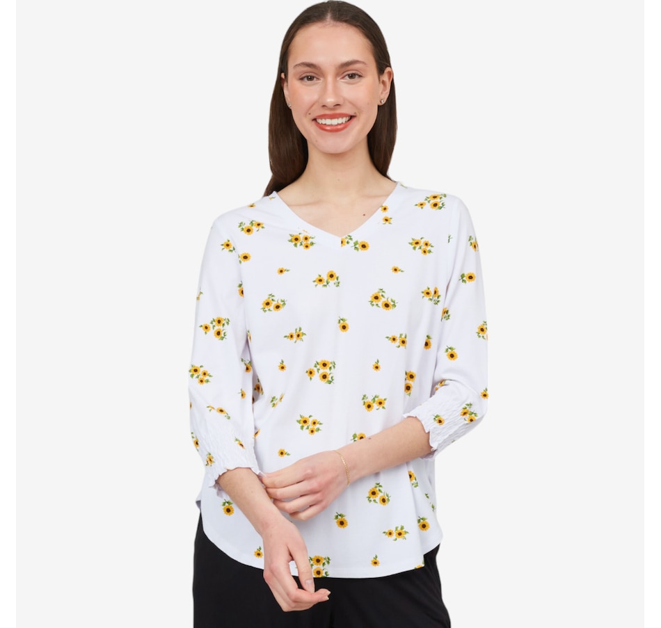 Image 476001_SNFLO.jpg, Product 476-001 / Price $14.33, Cuddl Duds Cottonwear+ Dose Of Sunshine Tee from Cuddl Duds on TSC.ca's Fashion department