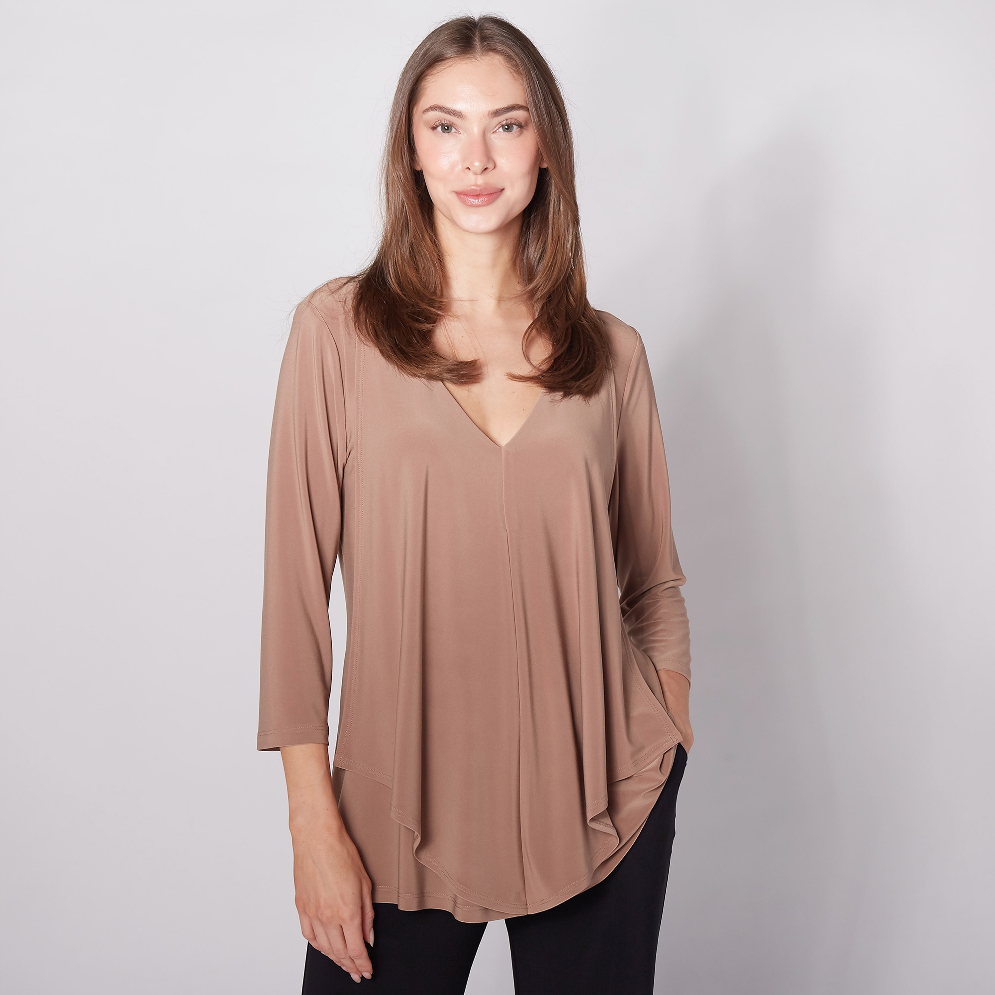 Marallis Flounce Collar 3/4 Sleeve Top - TSC.ca