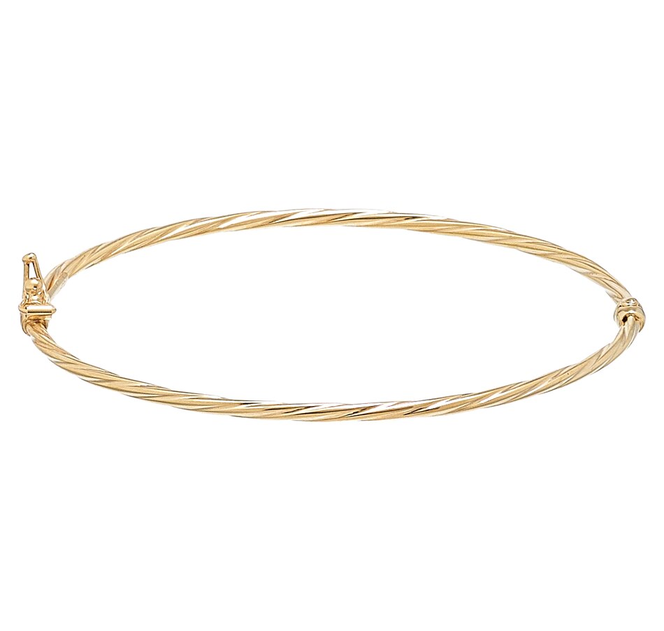 tsc.ca - UNOAERRE 18K Yellow Gold Twist Design Thin Bangle