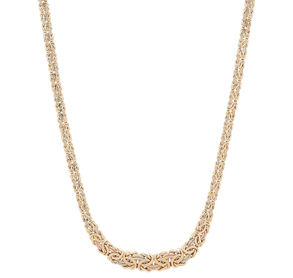 tsc.ca - UNOAERRE 18K Tri- Colour Gold Woven Link Graduated Necklace