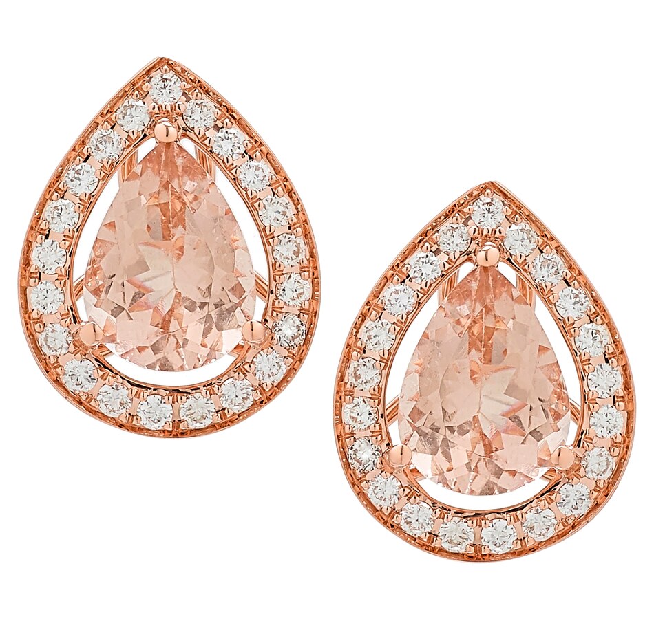 Image 476710.jpg, Product 476-710 / Price $1,199.88, EFFY Jewellery 14K Rose Gold Pear Shape Morganite and Diamond Earrings from Effy Jewellery on TSC.ca's Jewellery department