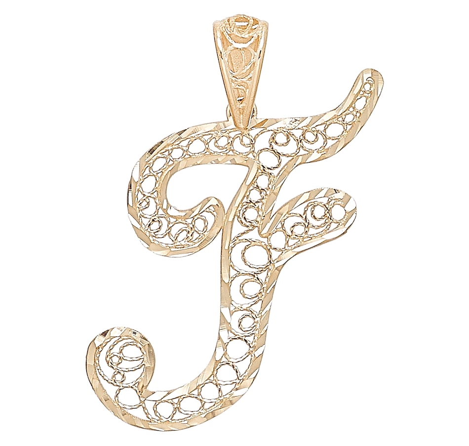Image 476819_F.jpg, Product 476-819 / Price $129.33, Stefano Oro 14K Yellow Gold Filigree Initials Pendant from Stefano Oro on TSC.ca's Jewellery department