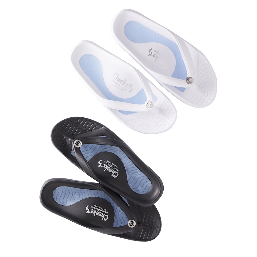 Image 477692_BKW.jpg, Product 477-692 / Price $19.33, Tony Little Cheeks 2-Pack Health Sandals with Gel Footbeds from Tony Little on TSC.ca's Shoes department