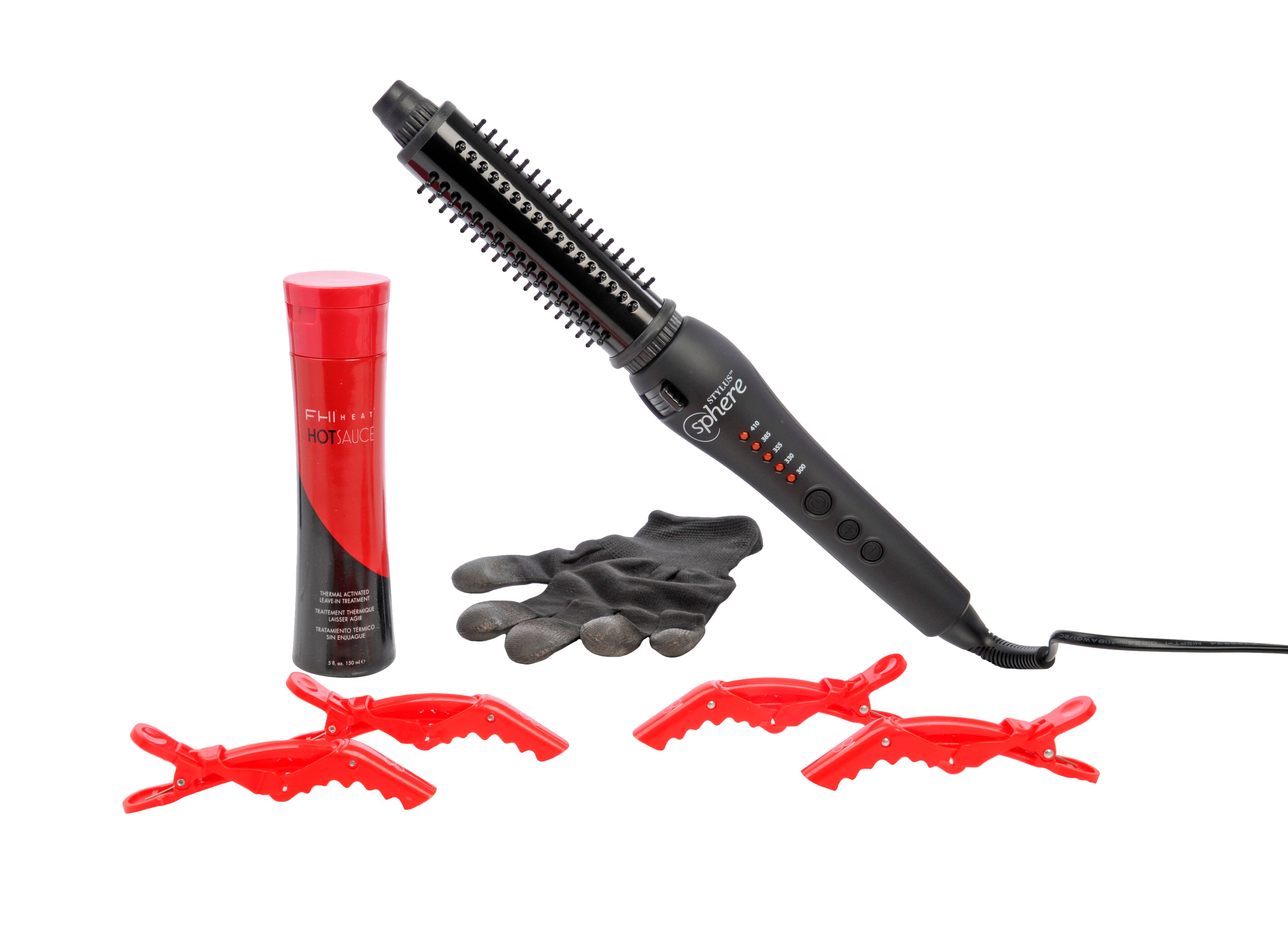 tangle free curling iron with retractable bristles