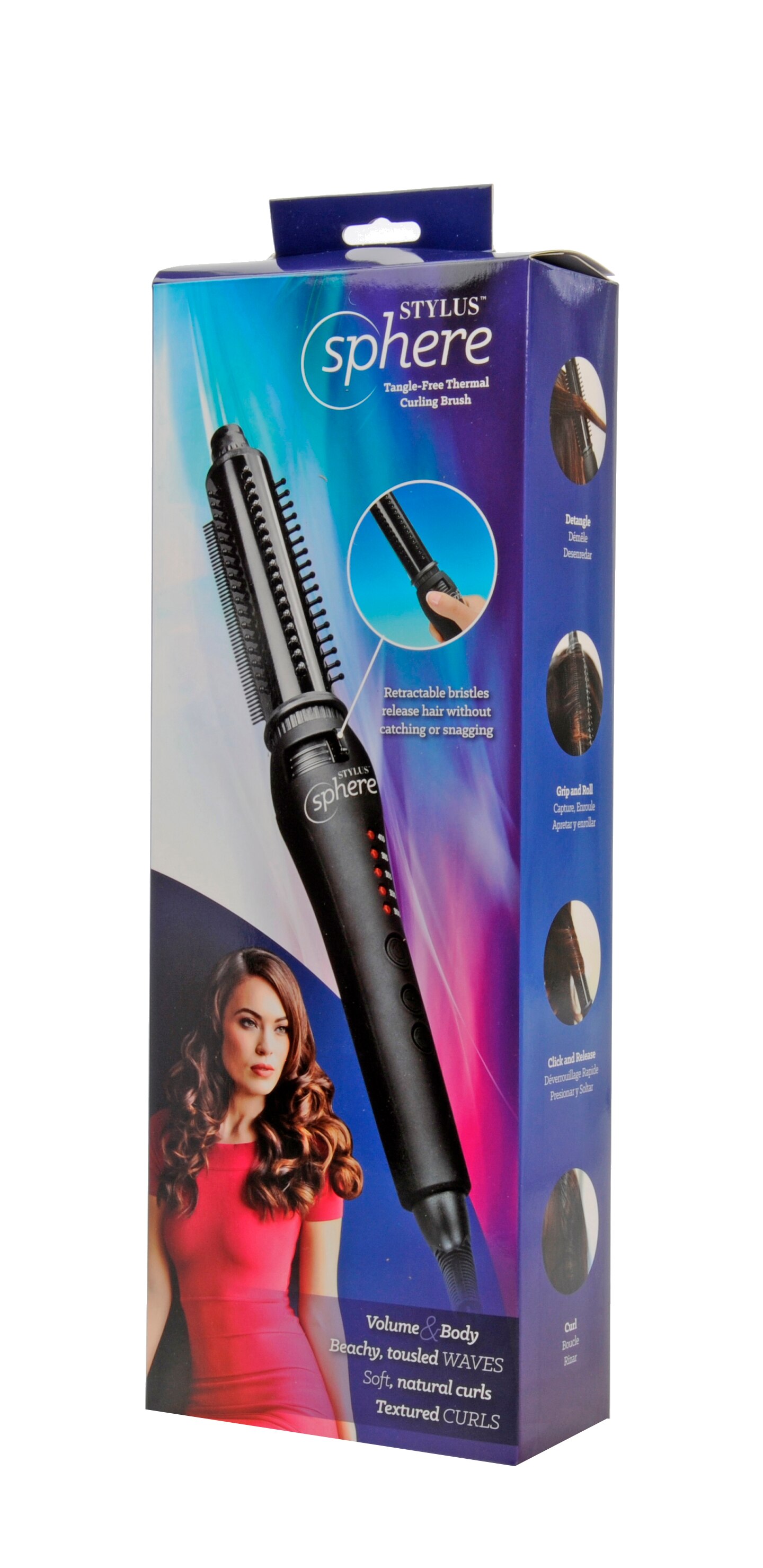 tangle free curling iron with retractable bristles