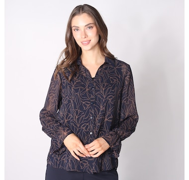 Product 480-974 / Price $35.33 , Mr. Max Minimalist Printed Chiffon Blouse