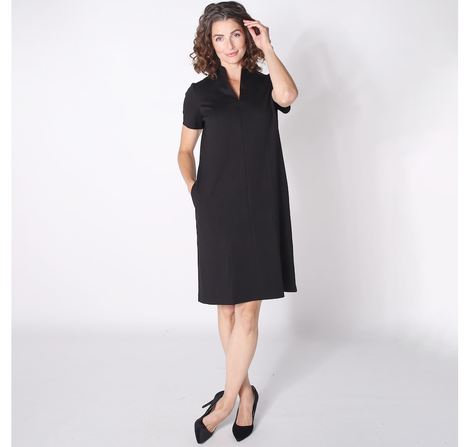 Image 480979_BLK.jpg, Product 480-979 / Price $44.33, Mr. Max Hollywood Knit 1/4 Zip Short Sleeve Dress from Mr. Max on TSC.ca's Fashion department