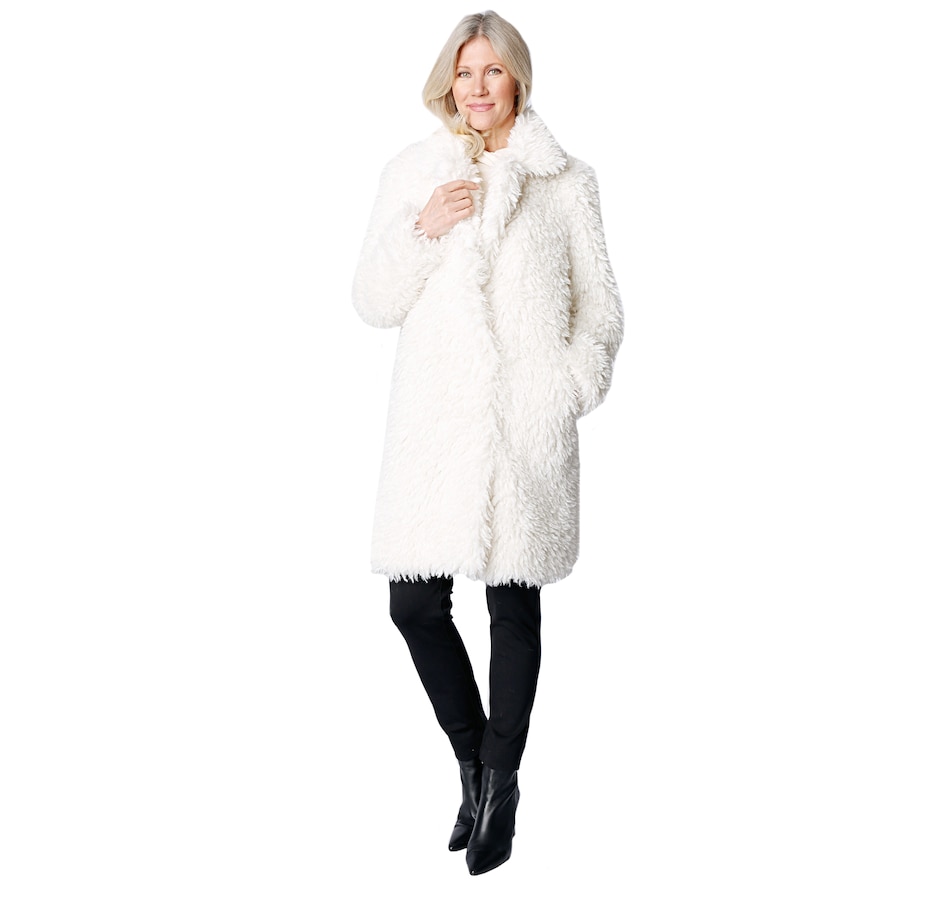 Image 482992_IVR.jpg, Product 482-992 / Price $69.33, Regal Faux Fur Curly Faux Lamb Balmacaan Coat from Regal Faux Furs on TSC.ca's Fashion department