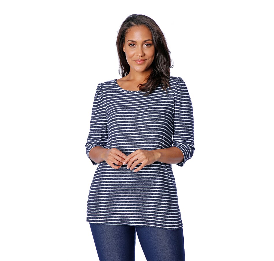 Image 483005_NVS.jpg, Product 483-005 / Price $14.33, Kim & Co. Luxe Sweater Knit Shirring Sleeve Top from Kim & Co. on TSC.ca's Fashion department