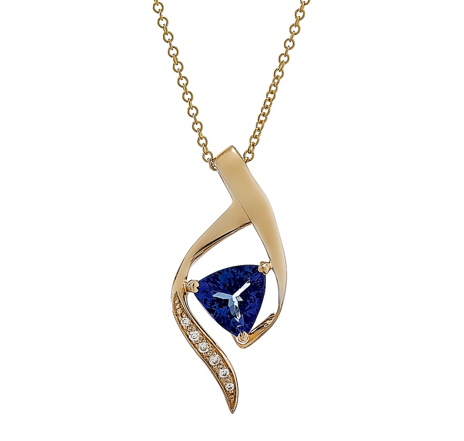 EFFY Jewellery 14K Yellow Gold Diamond and Tanzanite Pendant with