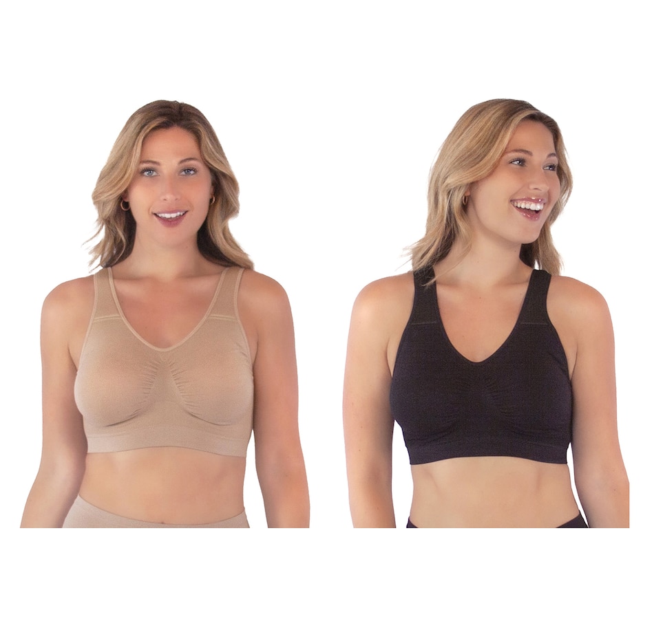 Rhonda Shear 2-Pack Padded Strap Seamless Bra with Removable Pads