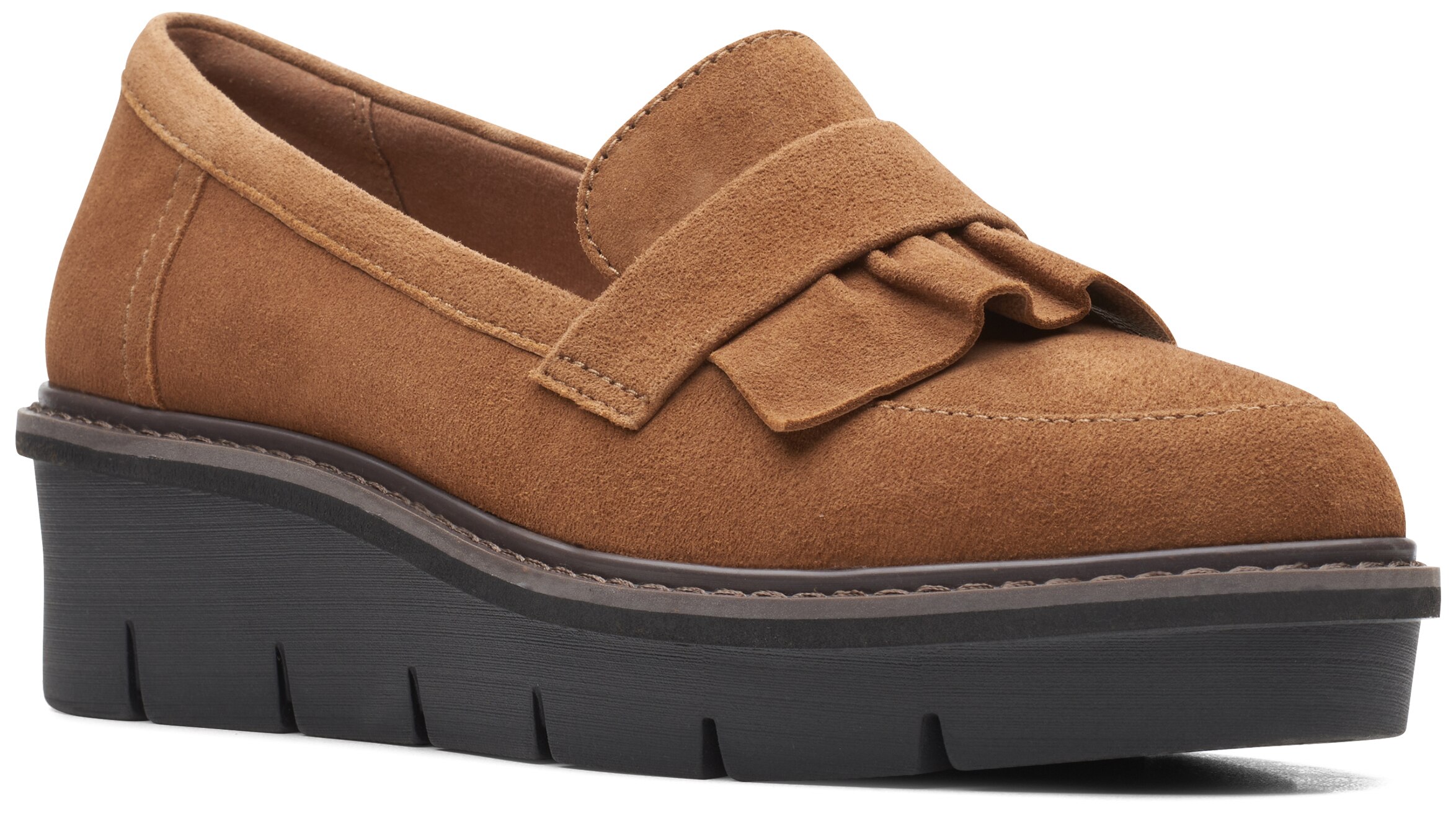 clarks platform loafers