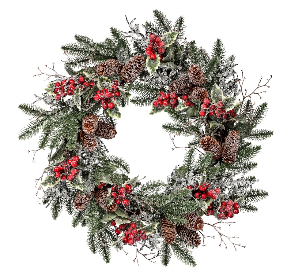 Image 483574.jpg , Product 483-574 / Price $44.50 , Holiday Memories 24" Berry Holly Wreath from Holiday Memories on TSC.ca's Home & Garden department