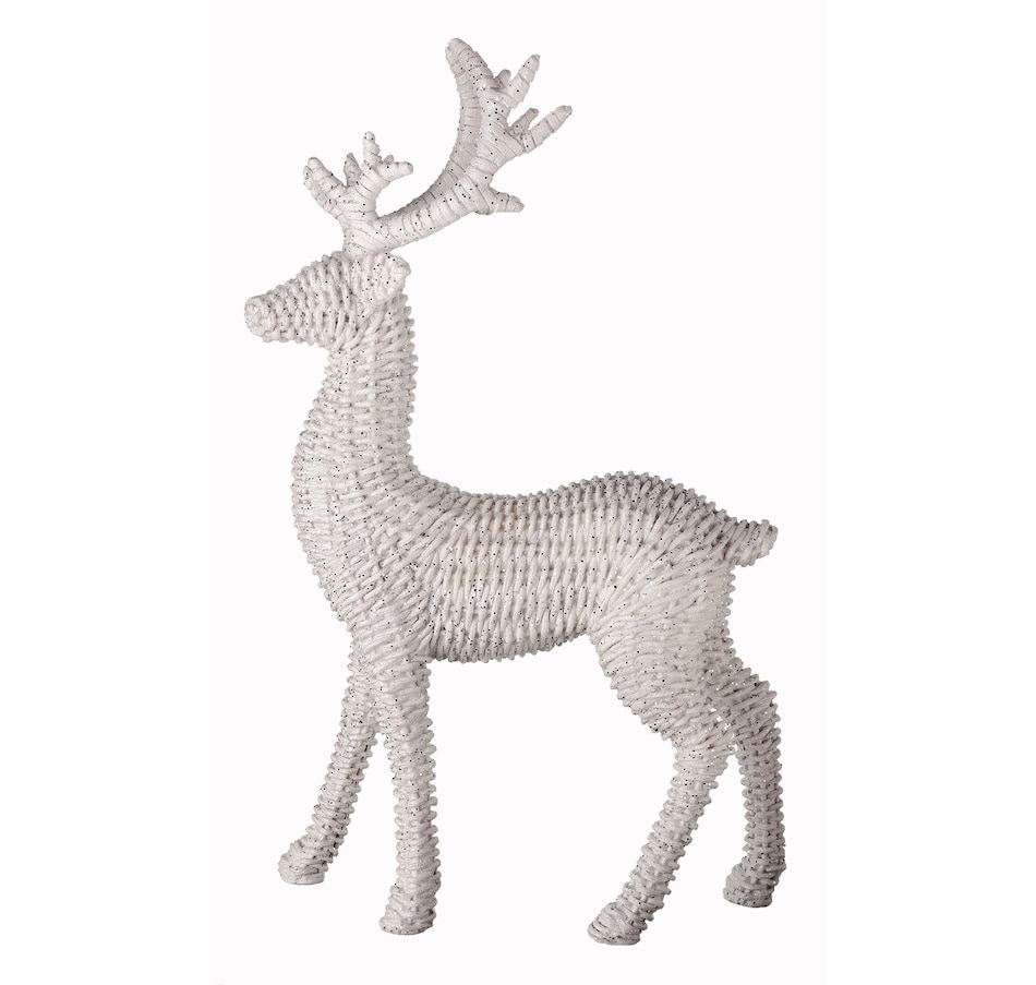 Image 483598.jpg, Product 483-598 / Price $19.33, Holiday Memories 18" Resin White Rattan Deer from Holiday Memories on TSC.ca's Home & Garden department