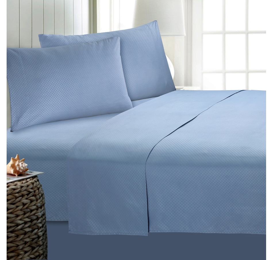 Image 483736_BLU.jpg, Product 483-736 / Price $24.33, St. Clair 6-Piece Diamond Embossed Sheet Set from St. Clair Bedding on TSC.ca's Home & Garden department