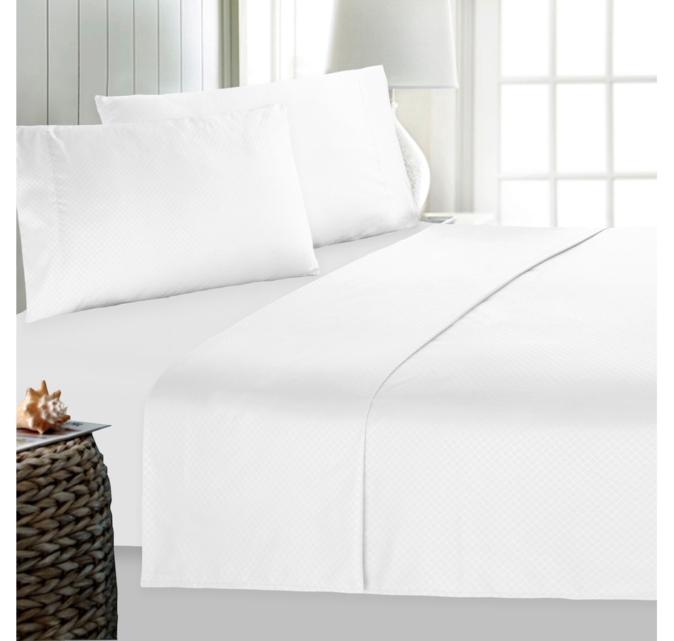 Image 483736_WHT.jpg, Product 483-736 / Price $24.33, St. Clair 6-Piece Diamond Embossed Sheet Set from St. Clair Bedding on TSC.ca's Home & Garden department
