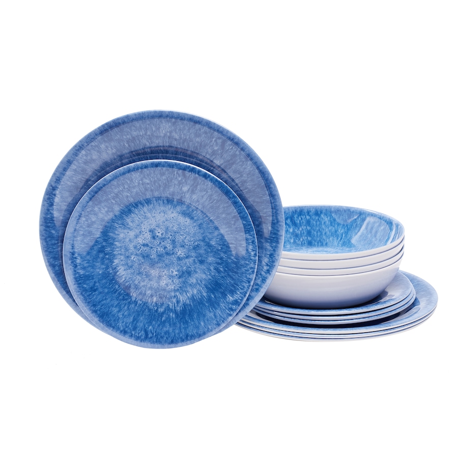 Image 483786_BLUVE.jpg, Product 483-786 / Price $10.33, TarHong 12-Piece Melamine Dinnerware Set from TarHong on TSC.ca's Kitchen department