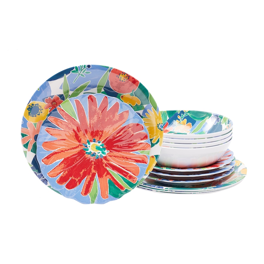 Image 483786_FLO.jpg, Product 483-786 / Price $10.33, TarHong 12-Piece Melamine Dinnerware Set from TarHong on TSC.ca's Kitchen department