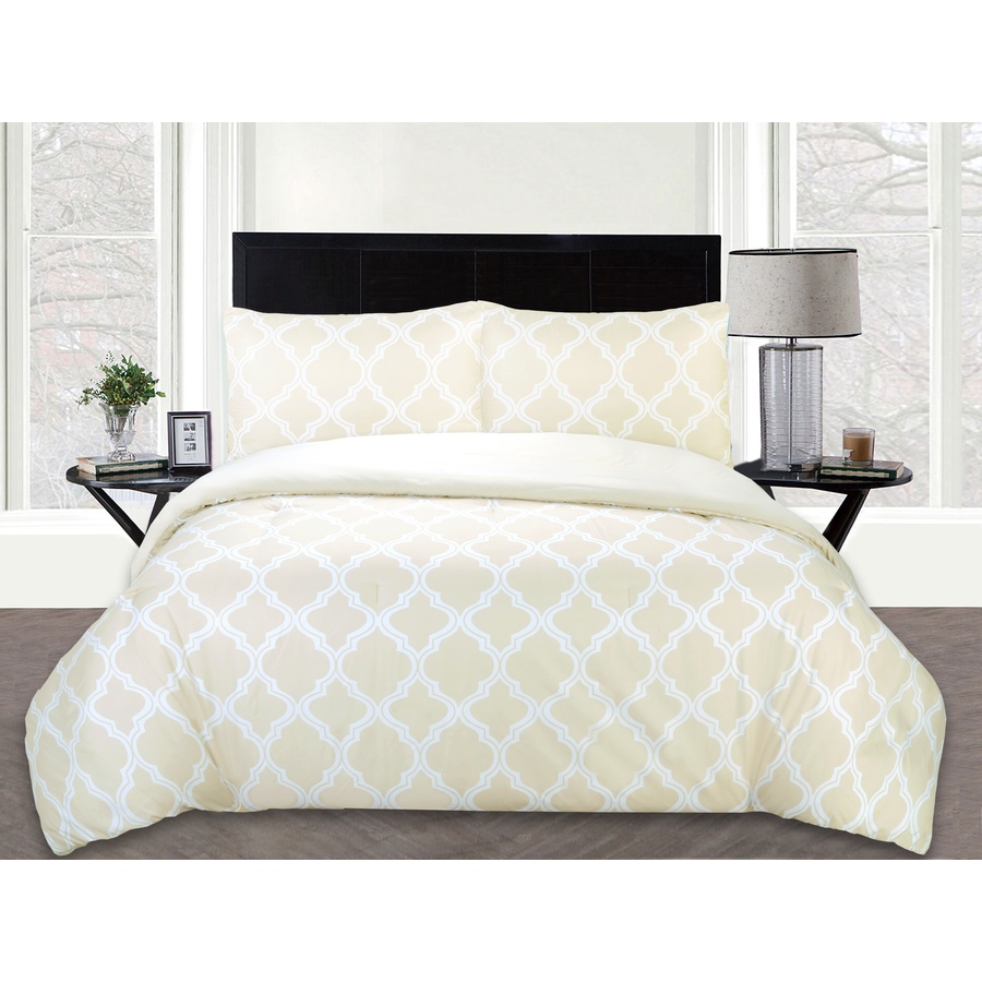 Image 483923_SAN.jpg, Product 483-923 / Price $29.33, St. Clair 3-Piece Quatrefoil Print Reversible Comforter Set from St. Clair Bedding on TSC.ca's Home & Garden department
