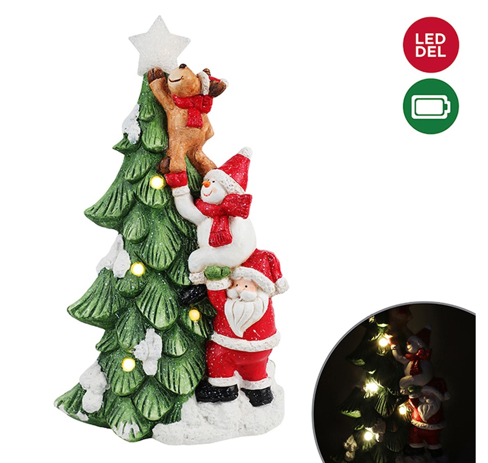 Image 484023.jpg, Product 484-023 / Price $74.99, Holiday Memories Light Up Resin Tree With Climbing Figures from Holiday Memories on TSC.ca's Home & Garden department