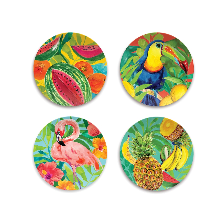 Image 484033.jpg, Product 484-033 / Price $36.33, Tarhong Tropical Vibes Melamine Salad Plates (Set of 4) from TarHong on TSC.ca's Kitchen department