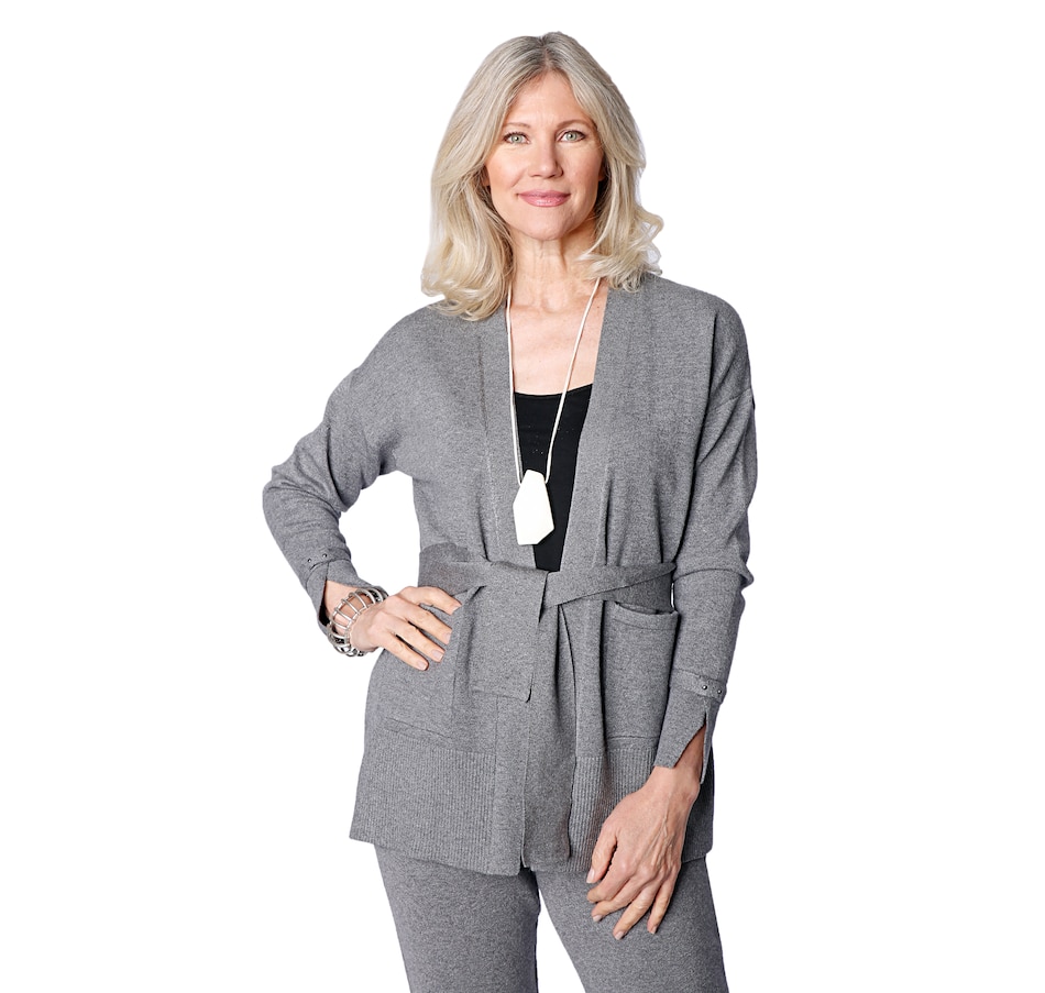 Image 484243_CHLHT.jpg , Product 484-243 / Price $39.33 , MarlaWynne Belted Easy Cardigan with Rib Trim from MarlaWynne Fashions on TSC.ca's Clothing & Shoes department
