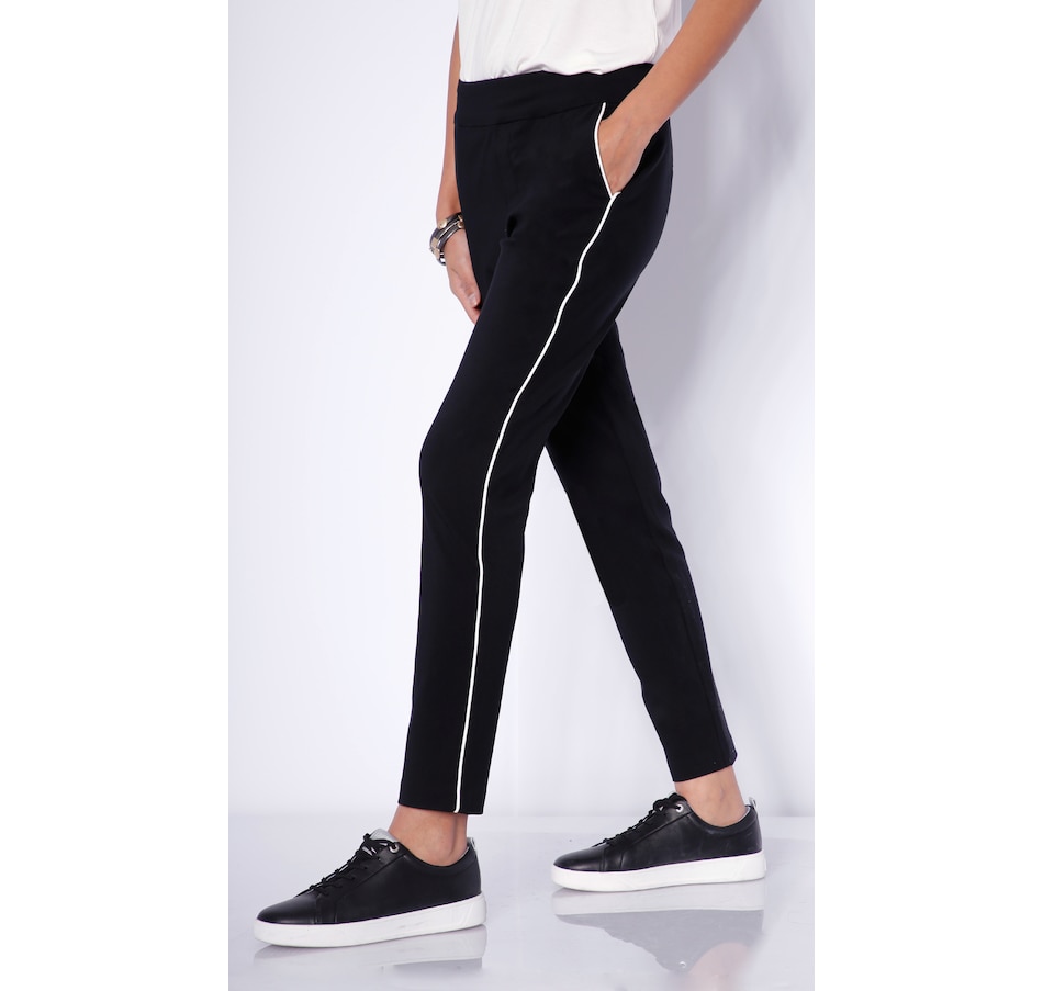 Image 484249_BLK.jpg, Product 484-249 / Price $34.33, MarlaWynne Piped Seam Straight Leg Flatter Fit Pants with Pockets from Wynnelayers on TSC.ca's Clothing & Shoes department