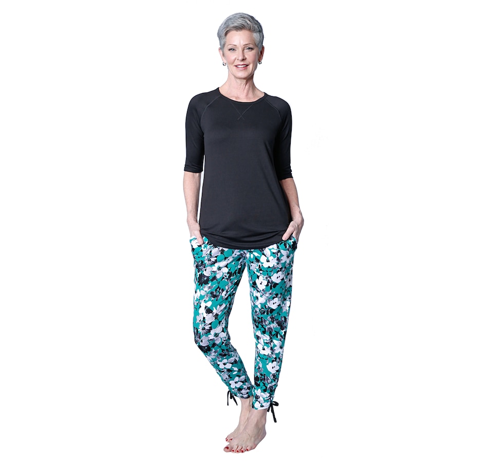 Cuddl Smart Elbow Sleeve Top with Cropped Pant Pajama Set - Cuddl Duds