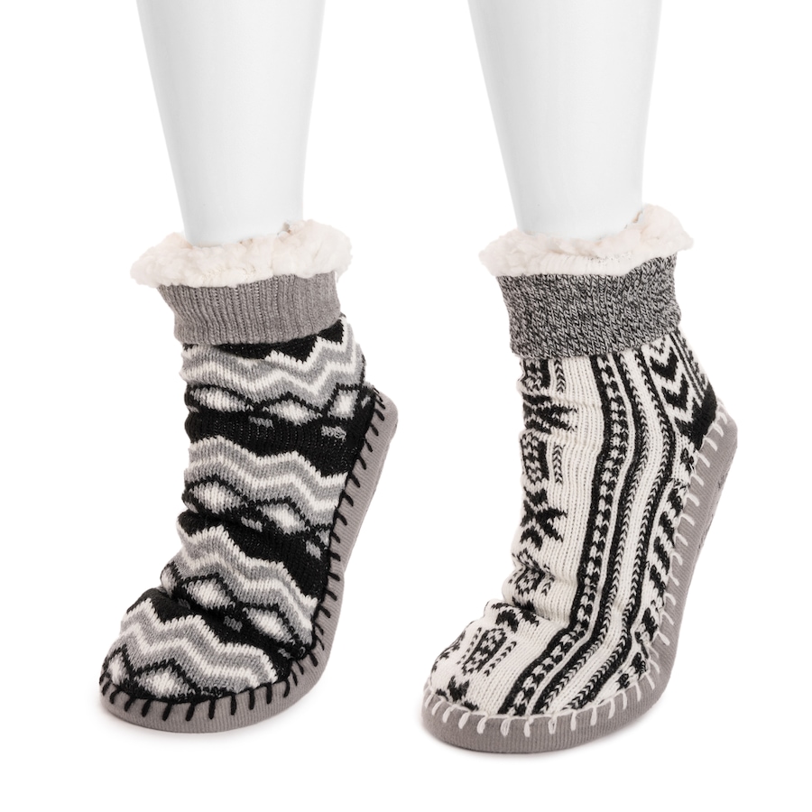 Image 484695_ALTMORE2.jpg, Product 484-695 / Price $14.88, Muk Luks Aloe Infused Sherpa Lined Slipper Socks (2-pack) from Muk Luks on TSC.ca's Fashion department