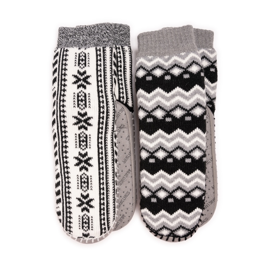 Image 484695_BLK.jpg, Product 484-695 / Price $14.88, Muk Luks Aloe Infused Sherpa Lined Slipper Socks (2-pack) from Muk Luks on TSC.ca's Fashion department