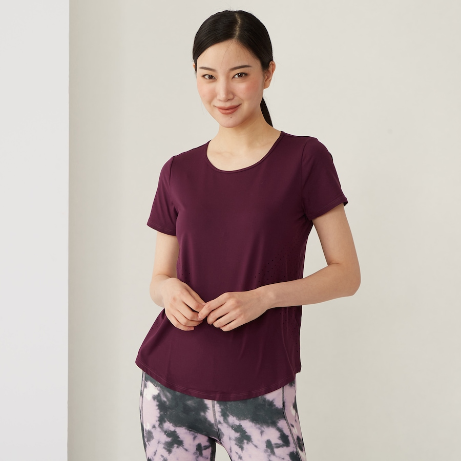Image 484726_PUR.jpg, Product 484-726 / Price $11.33, Free Flow Lifestyle Short Sleeve Crew Neck Tee with Perforation Detail from Free Flow Lifestyle on TSC.ca's Fashion department