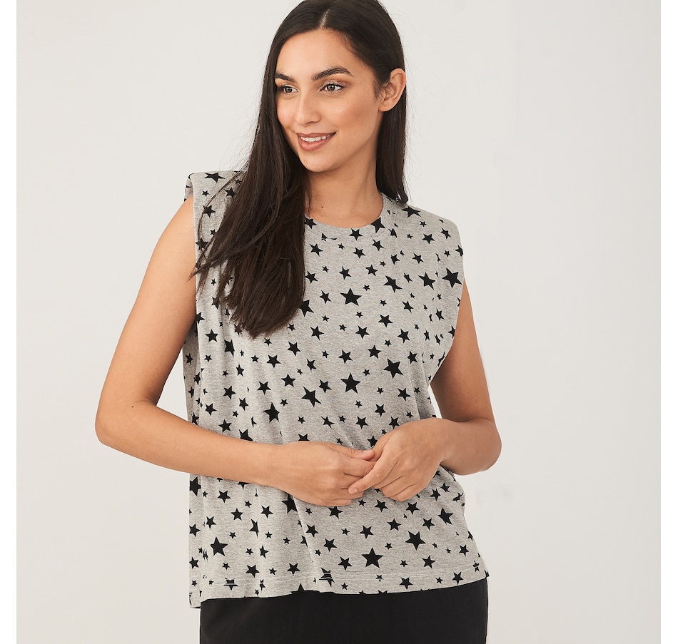 Image 485427_STRS.jpg, Product 485-427 / Price $49.33, Tracy Moore Designed by Freda’s Sleeveless Shoulder Detail Top from Tracy Moore Designed by Freda's on TSC.ca's Clothing & Shoes department