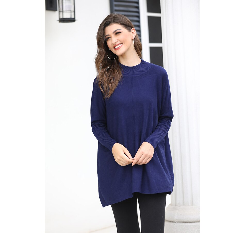 Image 485677_NVY.jpg, Product 485-677 / Price $39.33, Orange Fashion Village Cashmere Feel Band Collar Tunic from Orange Fashion Village on TSC.ca's Fashion department