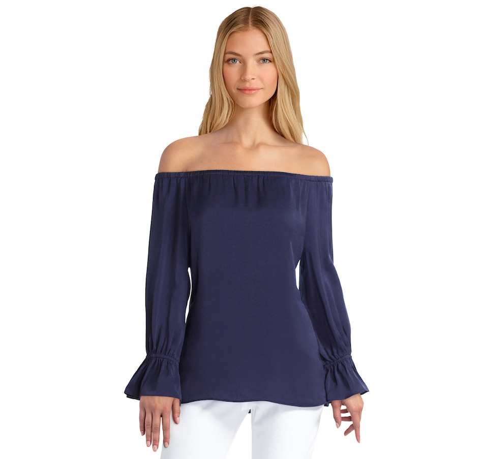 Image 485938_EC.jpg, Product 485-938 / Price $34.33, Gigi Parker Washed Satin Off The Shoulder Top from Gigi Parker on TSC.ca's Fashion department
