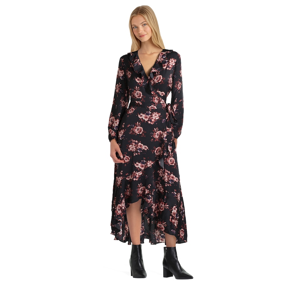 Image 485939_FLOBK.jpg, Product 485-939 / Price $39.33, Gigi Parker Ruffle Wrap Front Dress from Gigi Parker on TSC.ca's Fashion department